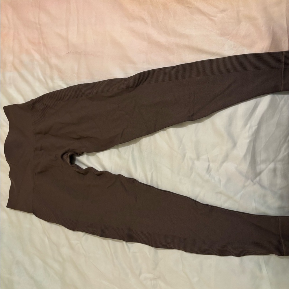 Mocha High-Waisted Leggings & Matching Long Sleeve Crop